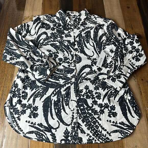 Chico’s SZ 0 No Iron stretch Paisley print Top - Picture 8 of 12